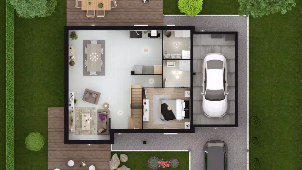 Image du modèle de maison TILIA 3G-83 - DESSUS RDC