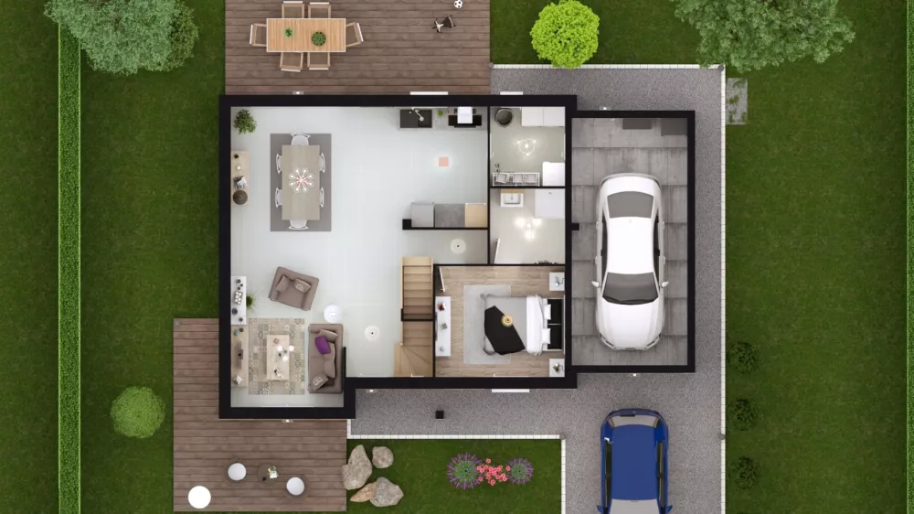 Image du modèle de maison TILIA 4G-99 - DESSUS RDC