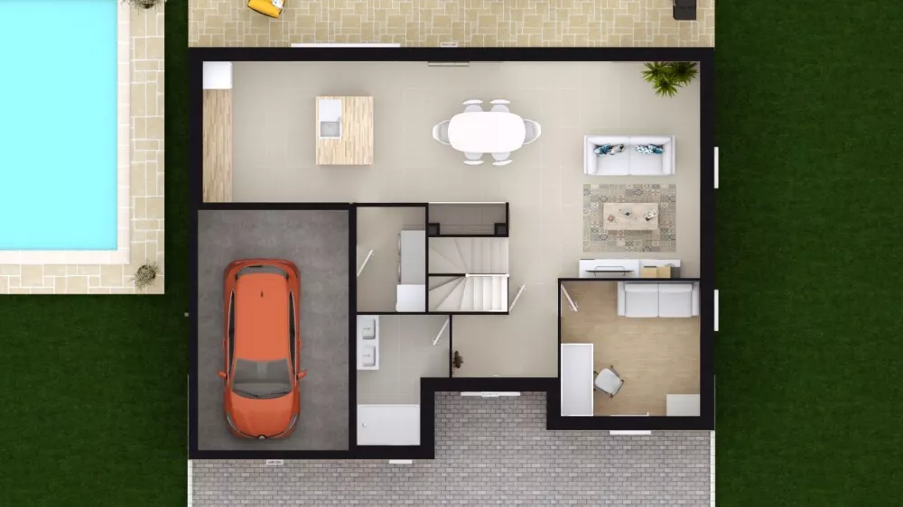 Image du modèle de maison TULIPA 5G-126 - DESSUS RDC