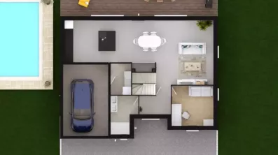 Image du modèle de maison TULIPA 3G-95 - DESSUS RDC
