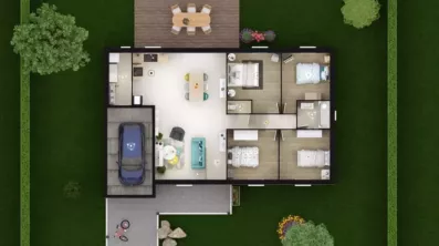 Image du modèle de maison ERICA 4G-93 - DESSUS RDC
