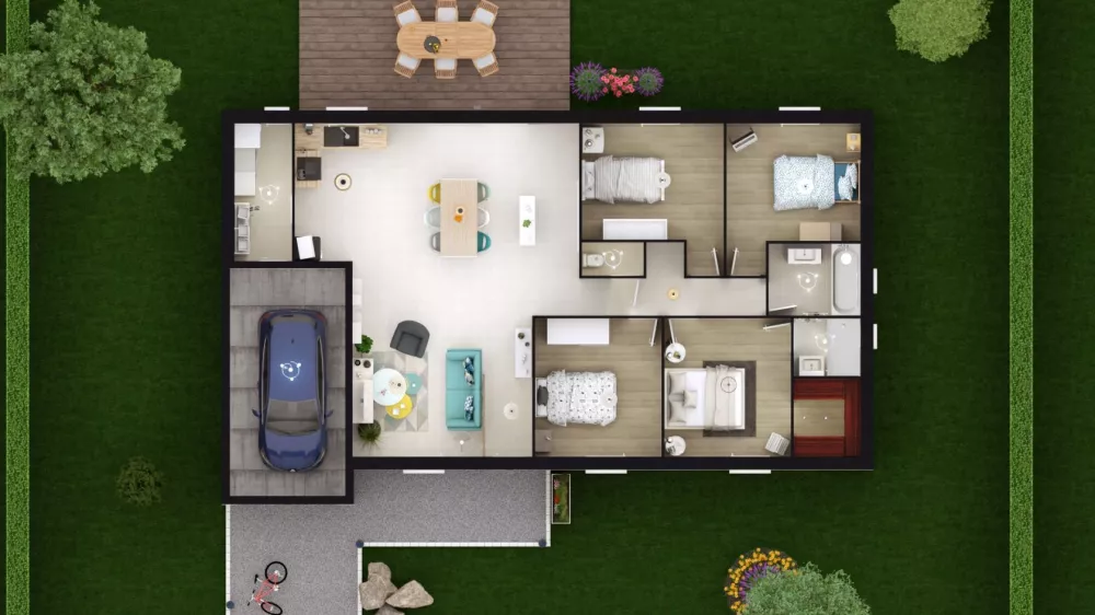 Image du modèle de maison ERICA 4G-106 - DESSUS RDC