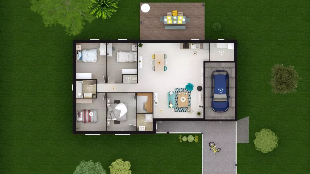 Image du modèle de maison IXORA 4G-109 - DESSUS RDC