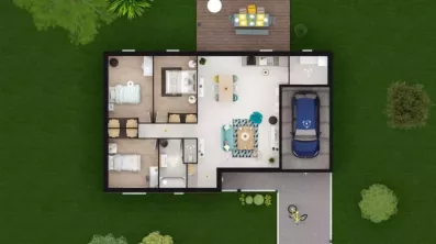 Image du modèle de maison IXORA 3G-88 - DESSUS RDC
