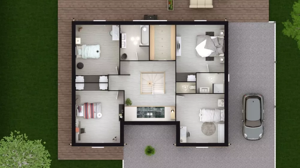 Image du modèle de maison HIBISCUS 5 - 208 - DESSUS ETAGE
