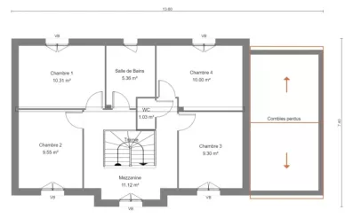 Image du modèle de maison IBERIS 7G - 139 - PLAN ETAGE