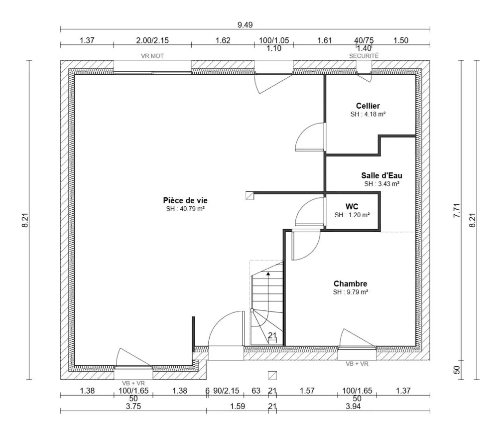 Image du modèle de maison plan rdc access 98