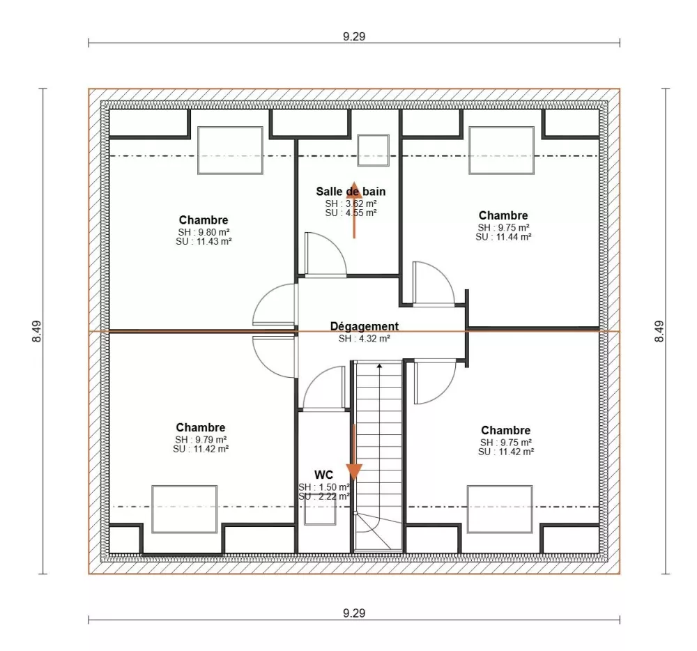 Image du modèle de maison plan étage access 112