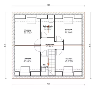 Image du modèle de maison plan étage access 112