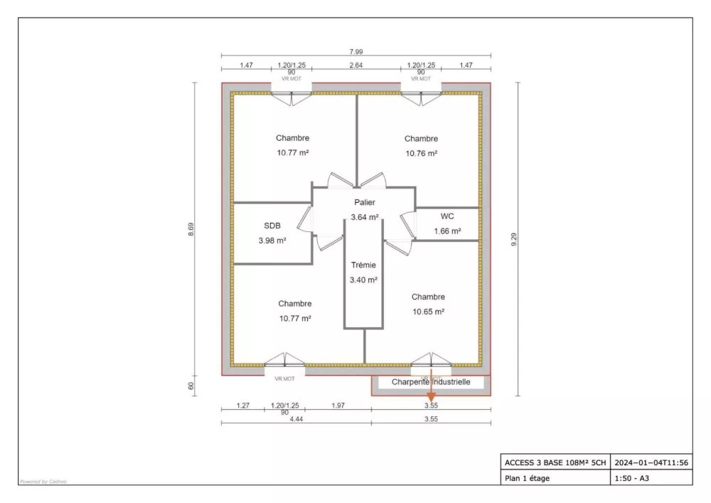Image du modèle de maison ACCESS 3 BASE 108M² 5CH - ETAGE