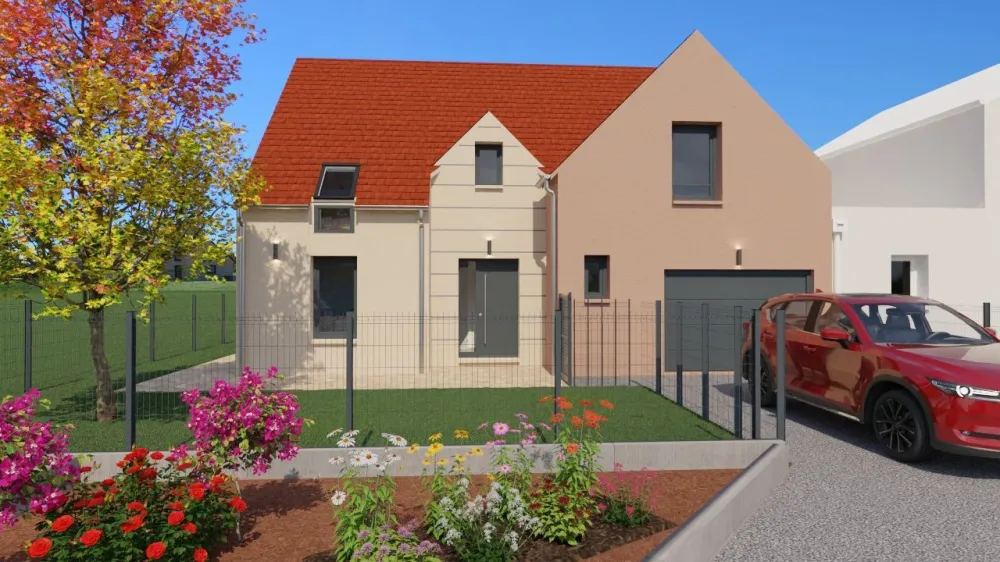 Image du modèle de maison BOISSISE TULIPA 3G-95 GI OCRE BEIGE AVANT JOUR