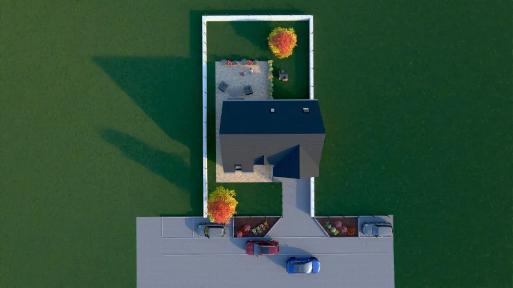 Image du modèle de maison BOISSISE TULIPA 4 CH 110 M2 GI ANTHRACITE VUE AERIENNE