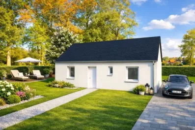 Image du modèle de maison Maison moderne avec jardin verdoyant