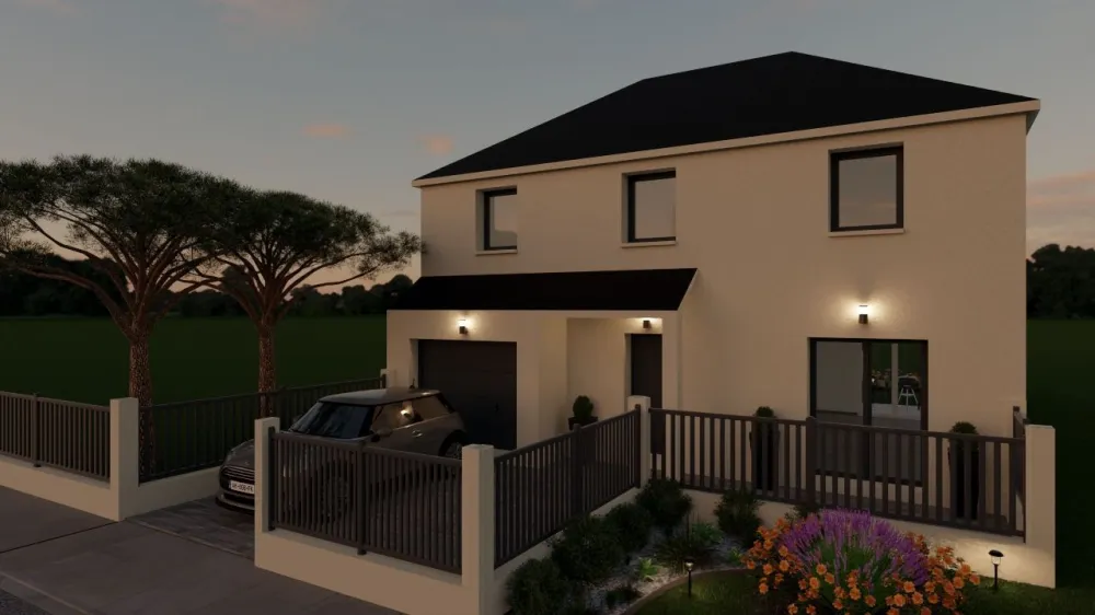 Image du modèle de maison FACADE AVANT NUIT