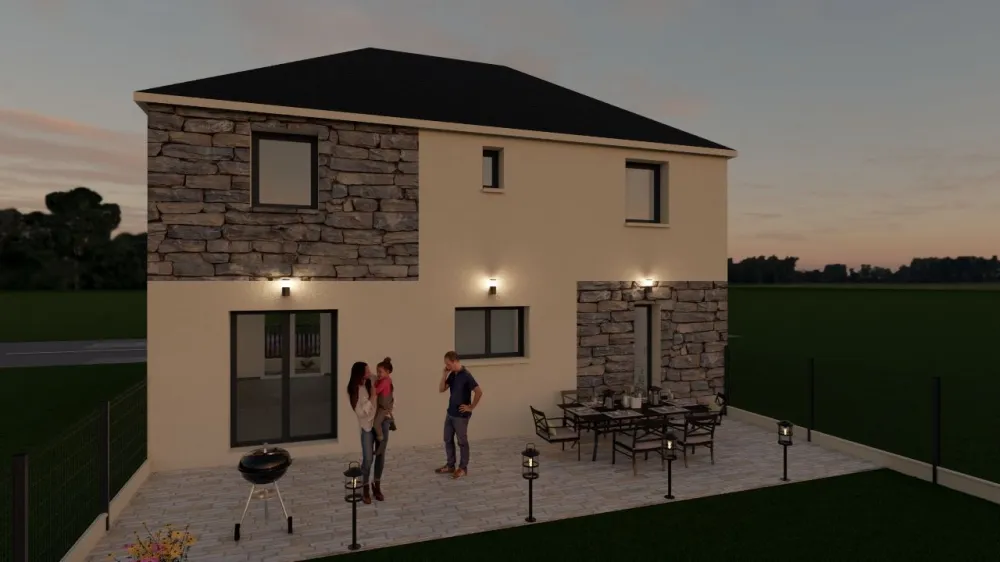 Image du modèle de maison FACADE ARRIERE NUIT