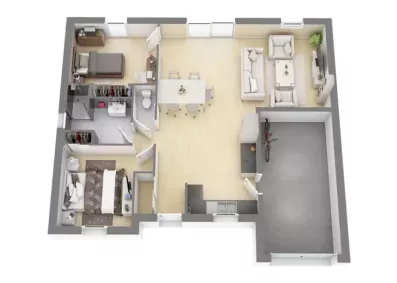 Image du modèle de maison 3D-COURÇON 2CH 72 SL C0 K2 (373)