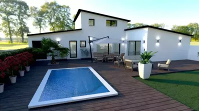 Image du modèle de maison Clisson Source Aciezr vue Façade arrière