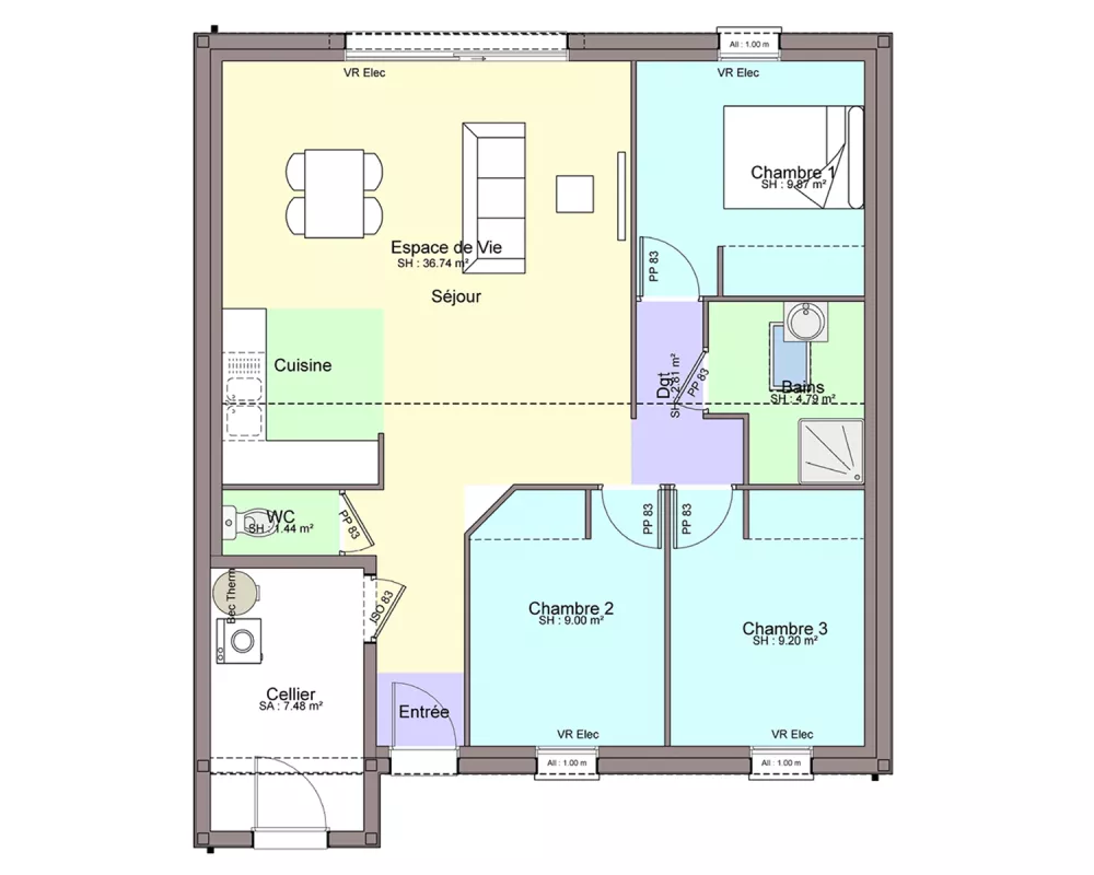 Image du modèle de maison BORA BORA 2 - RDC sans cotes