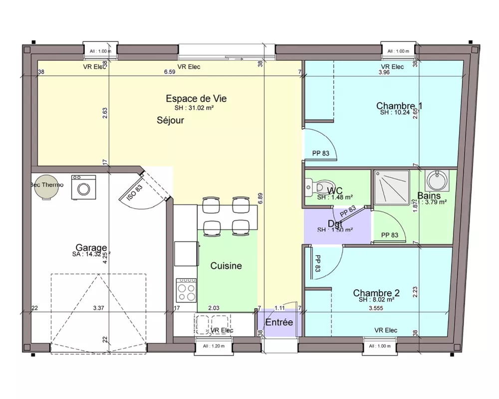 Image du modèle de maison DUNE RDC - sans cotes