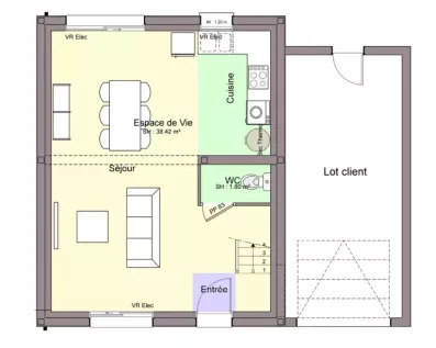 Image du modèle de maison EMERAUDE RDC sans cotes
