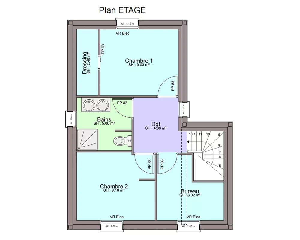 Image du modèle de maison JADE ETAGE sans cotes