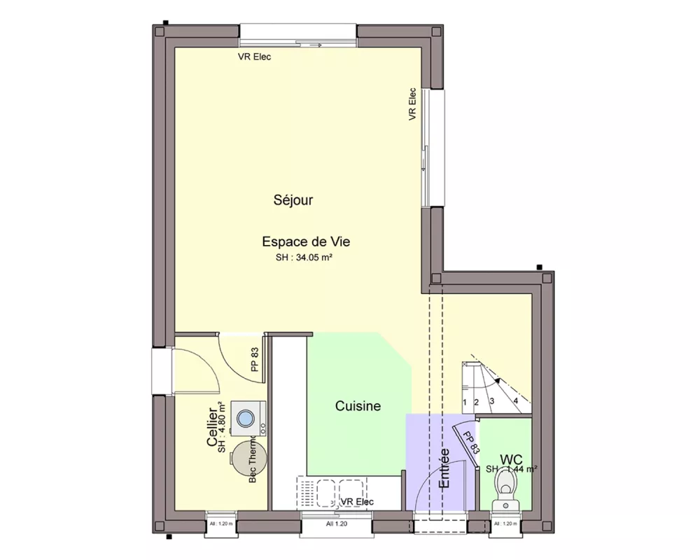 Image du modèle de maison PLAN RDC JADE 2 sans cotes