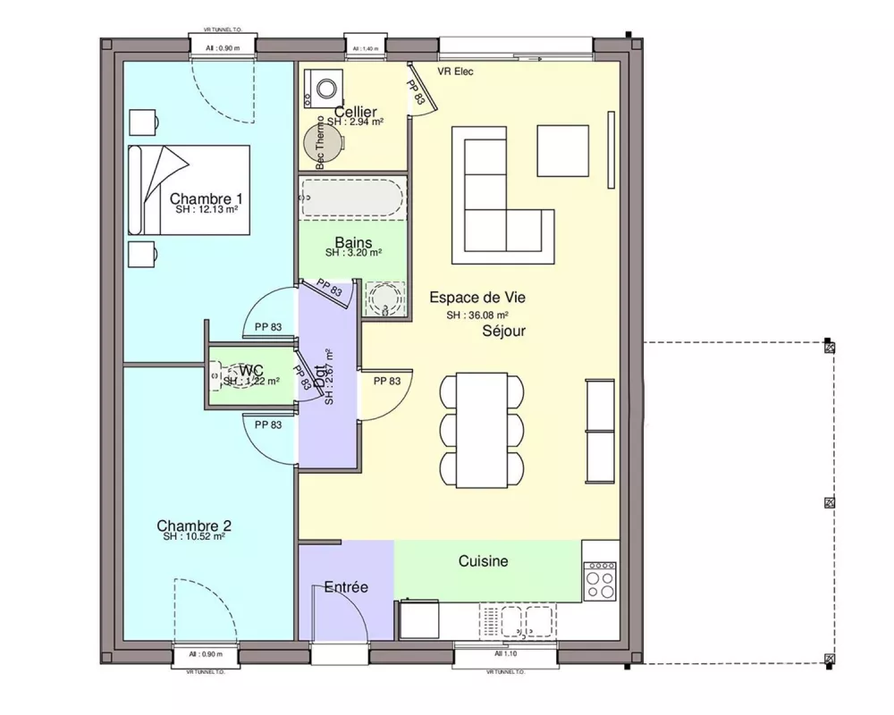 Image du modèle de maison PLAN RDC-sans cotes