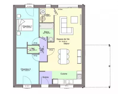 Image du modèle de maison PLAN RDC-sans cotes