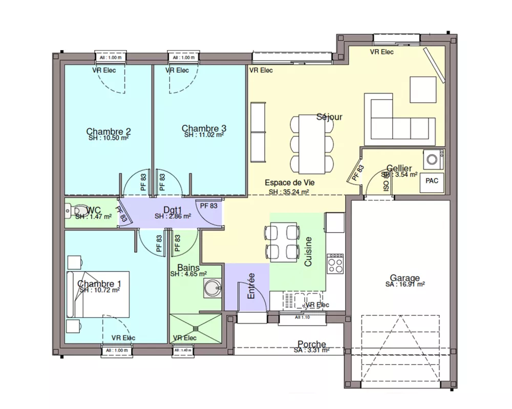 Image du modèle de maison PLAN RDC-sans cotes