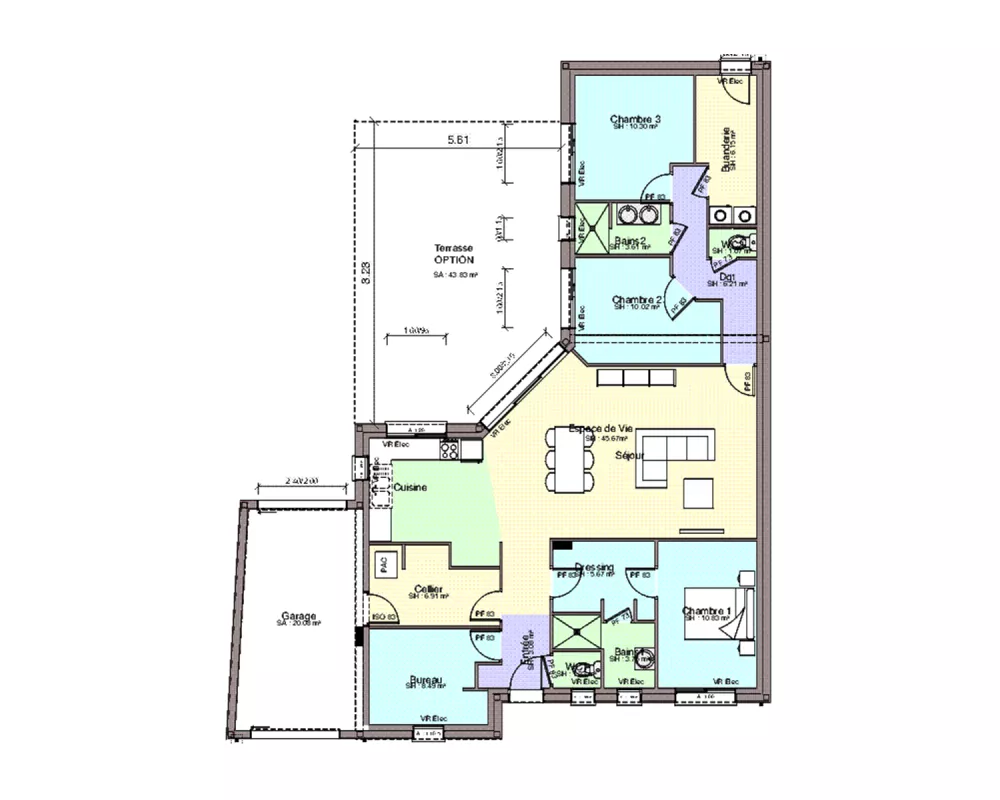 Image du modèle de maison PLAN RDC-sans cotes