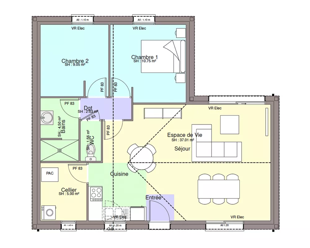 Image du modèle de maison PLAN RDC-sans cotes