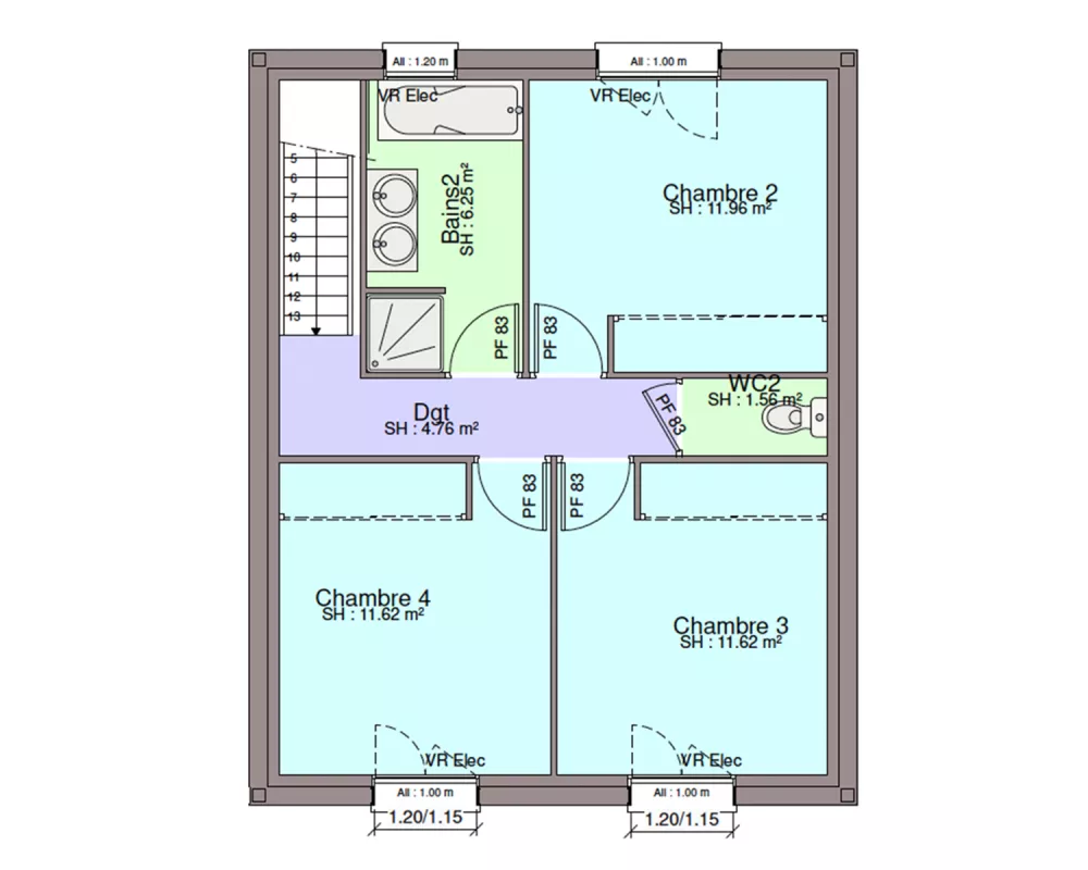 Image du modèle de maison PLAN ETAGE-sans cotes