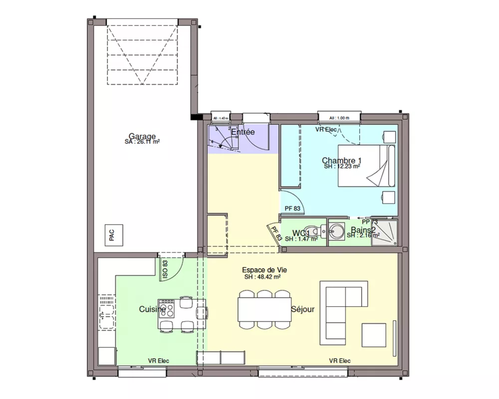 Image du modèle de maison PLAN RDC-sans cotes