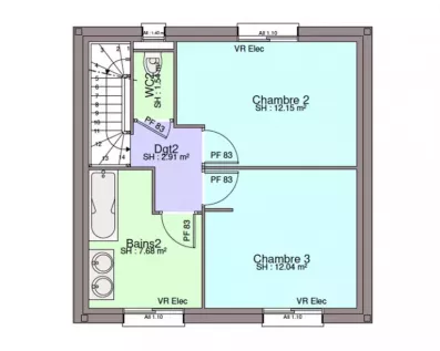 Image du modèle de maison PLAN ETAGE-sans cotes