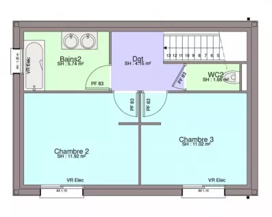 Image du modèle de maison PLAN ETAGE-sans cotes
