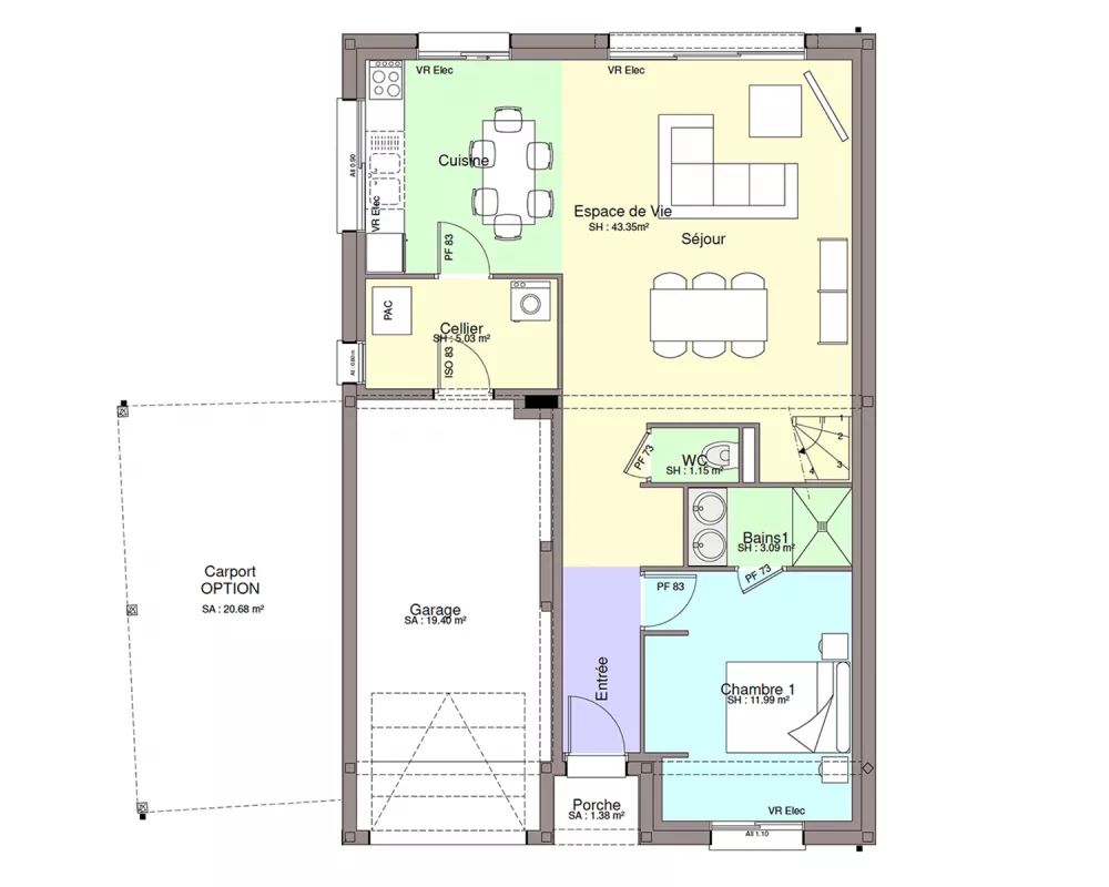 Image du modèle de maison PLAN RDC-sans cotes