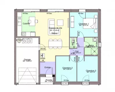 Image du modèle de maison PLAN RDC-sans cotes