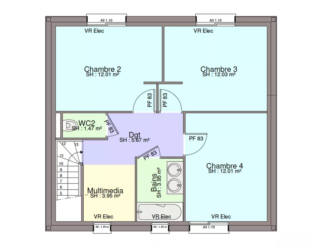 Image du modèle de maison PLAN ETAGE-sans cotes