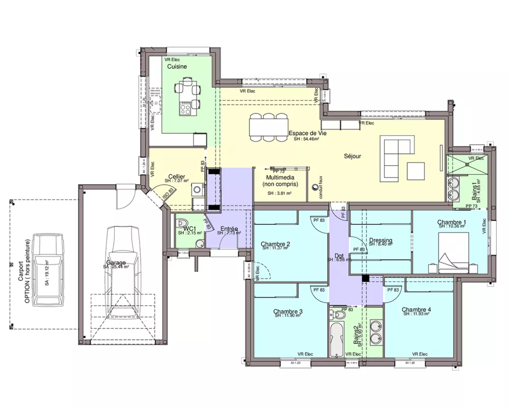 Image du modèle de maison PLAN RDC-sans cotes