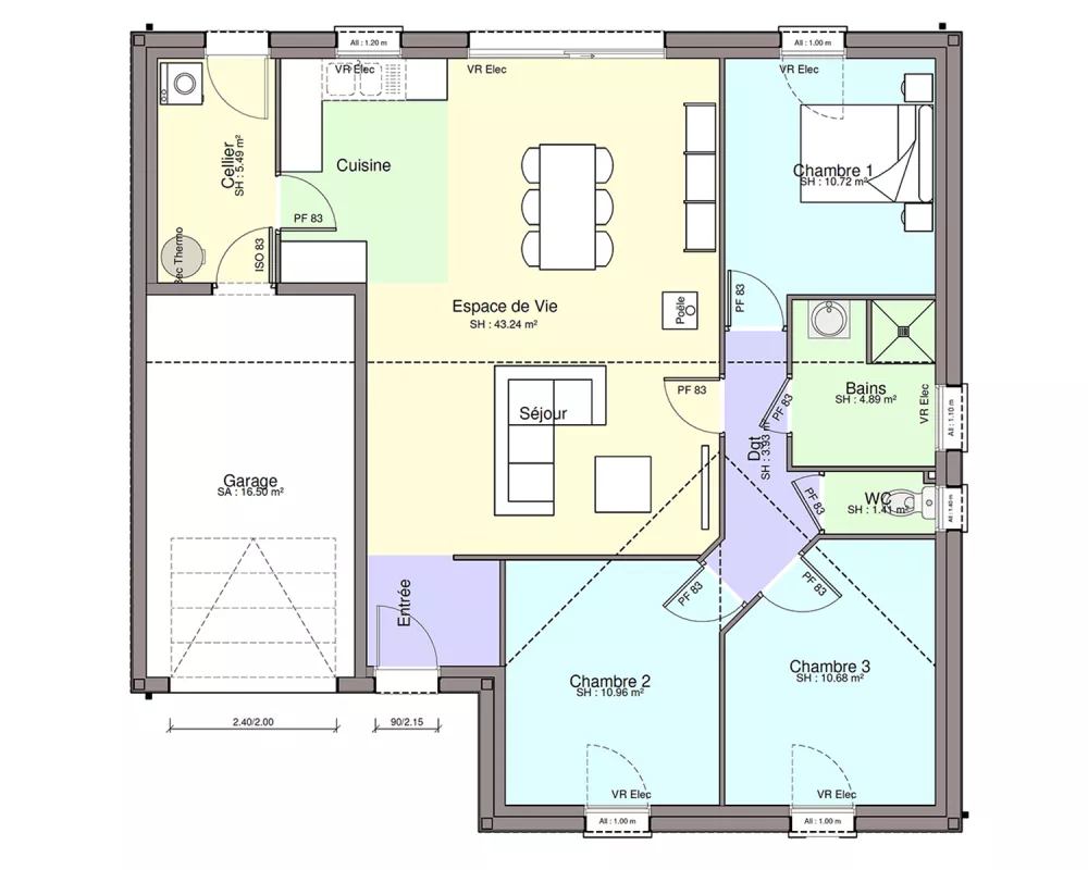 Image du modèle de maison PLAN RDC-sans cotes