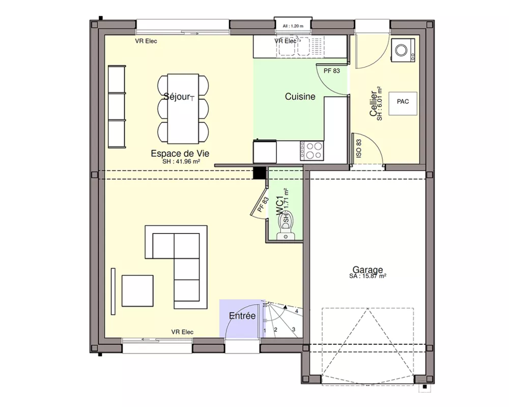 Image du modèle de maison PLAN RDC-sans cotes