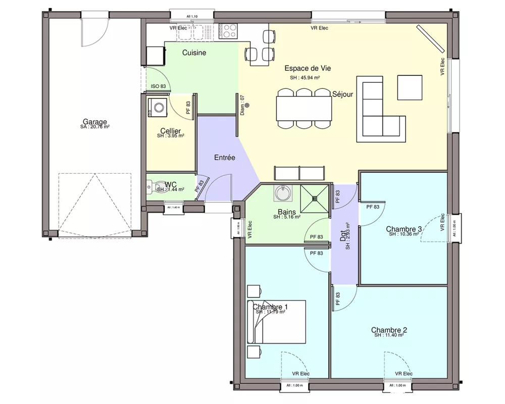 Image du modèle de maison PLAN RDC-sans cotes