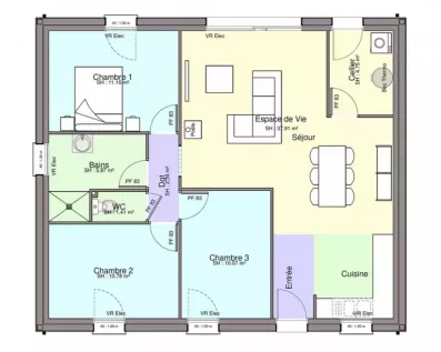 Image du modèle de maison PLAN RDC-sans cotes