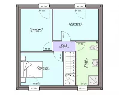 Image du modèle de maison PLAN ETAGE-sans cotes