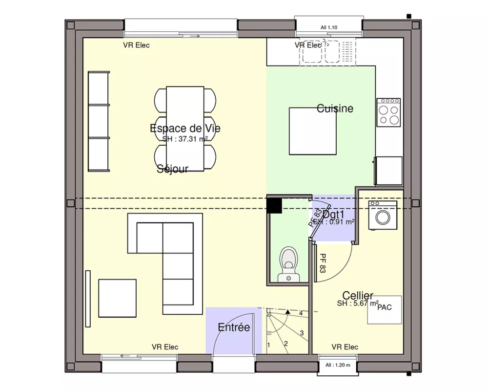 Image du modèle de maison PLAN RDC-sans cotes