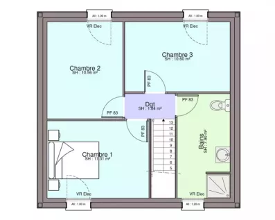 Image du modèle de maison PLAN ETAGE-sans cotes