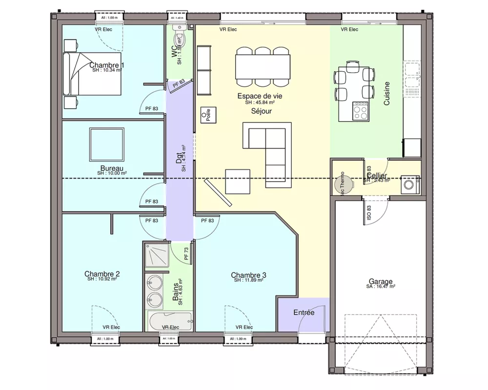 Image du modèle de maison PLAN RDC-sans cotes