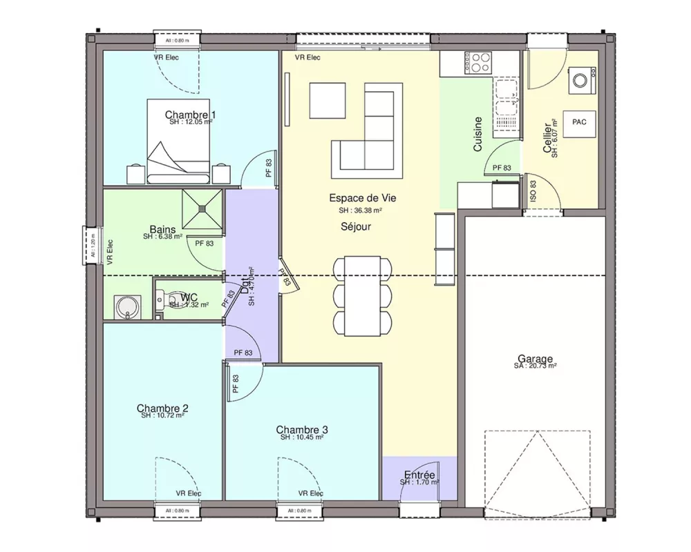 Image du modèle de maison PLAN RDC-sans cotes