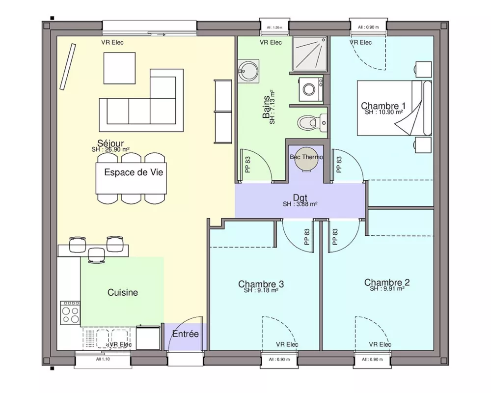 Image du modèle de maison PLAN RDC-sans cotes