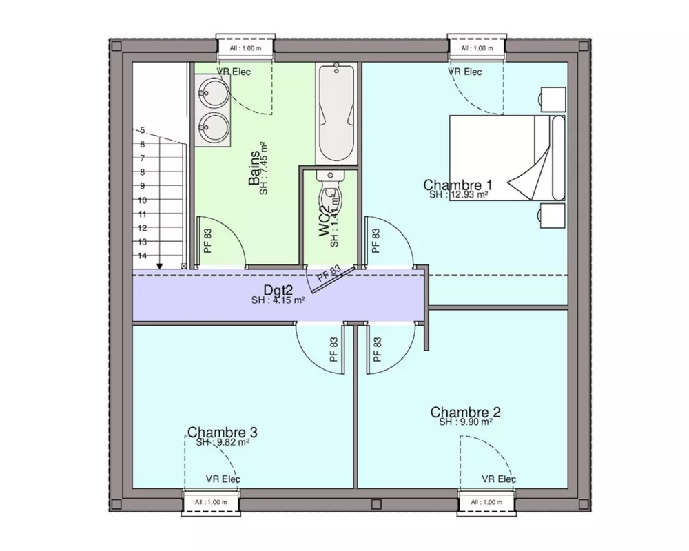 Image du modèle de maison PLAN ETAGE-sans cotes